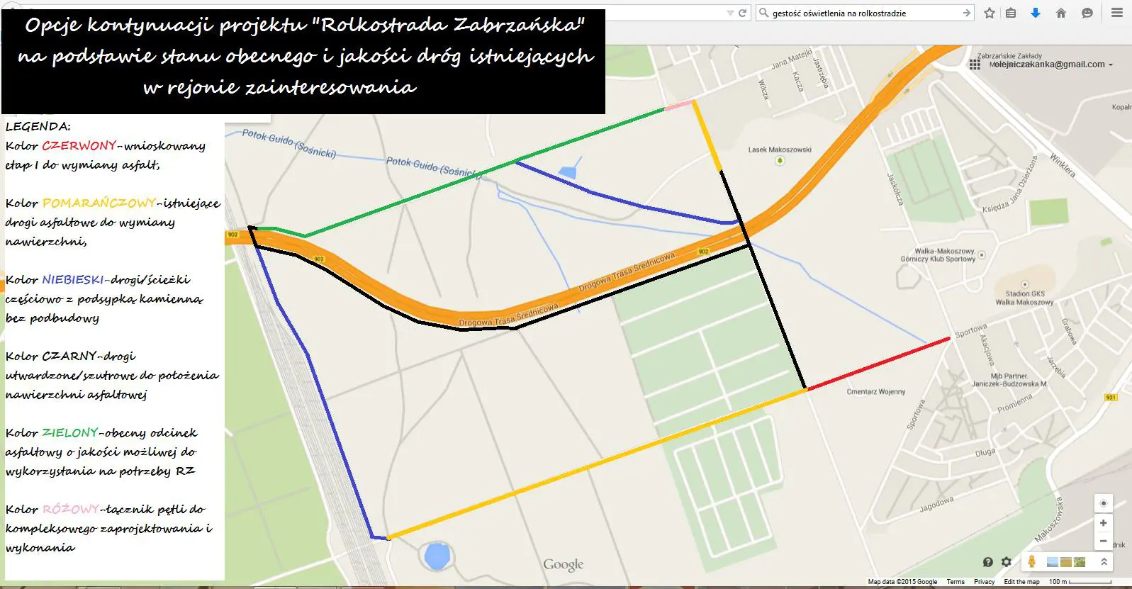 opcje kontynuacji Rolkostrady Zabrzańskiej